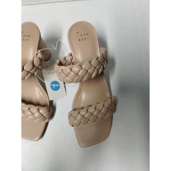 Braided Heels Sandals Women's brown A New Day Tiana Mule Color Beige - Size 7.5 - Picture 6 of 16